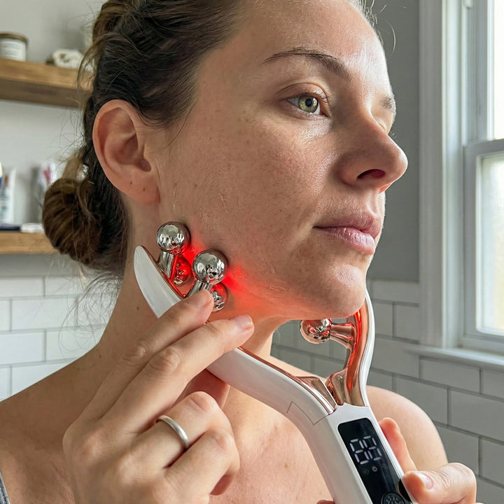 RLT V-Face Roller in use on jawline